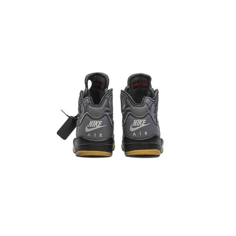 Air Jordan 5 Off-hvit Retro Sp Svart Sølv Rødt Gull Herresko