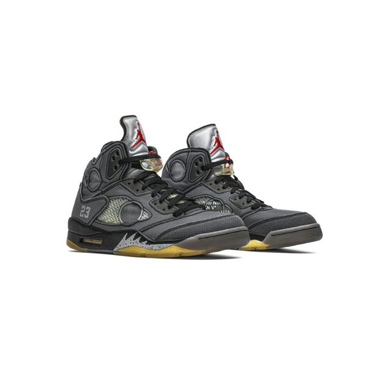 Air Jordan 5 Off-hvit Retro Sp Svart Sølv Rødt Gull Herresko