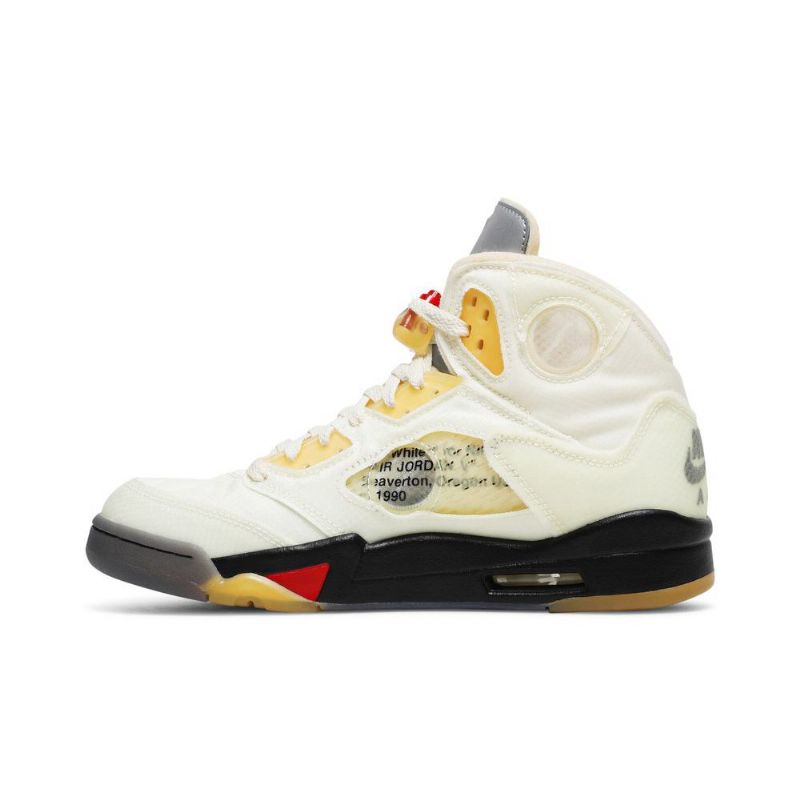 Air Jordan 5 Off-hvit Sp Hvit Gul Sølv Herresko