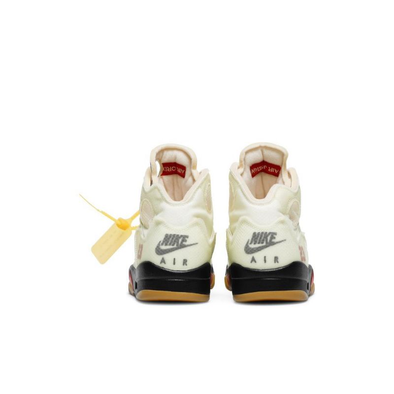 Air Jordan 5 Off-hvit Sp Hvit Gul Sølv Herresko