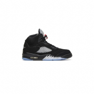Air Jordan 5 Og Sort Sølv Rød Herresko