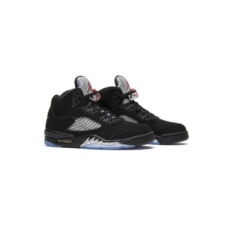 Air Jordan 5 Og Sort Sølv Rød Herresko