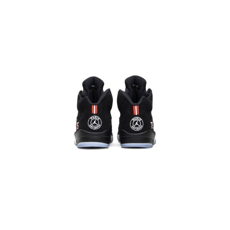 Air Jordan 5 Paris Saint-germain Retro Svart Rød Hvit Herresko