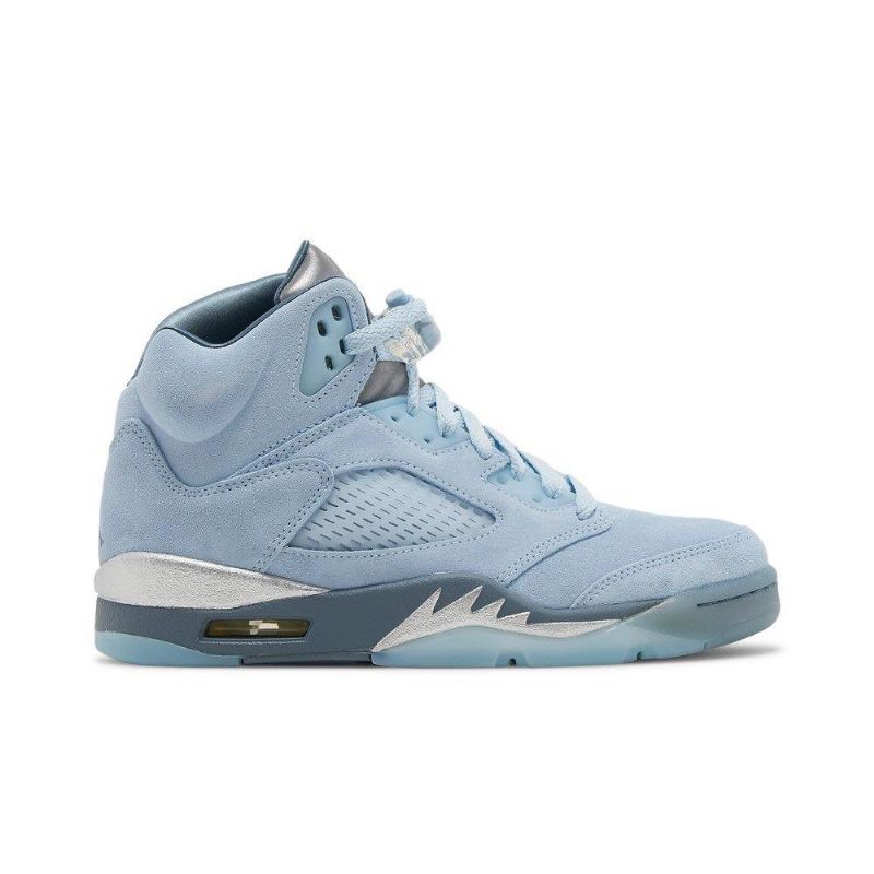 Air Jordan 5 Retro Blå Sølv Hvit Damesko