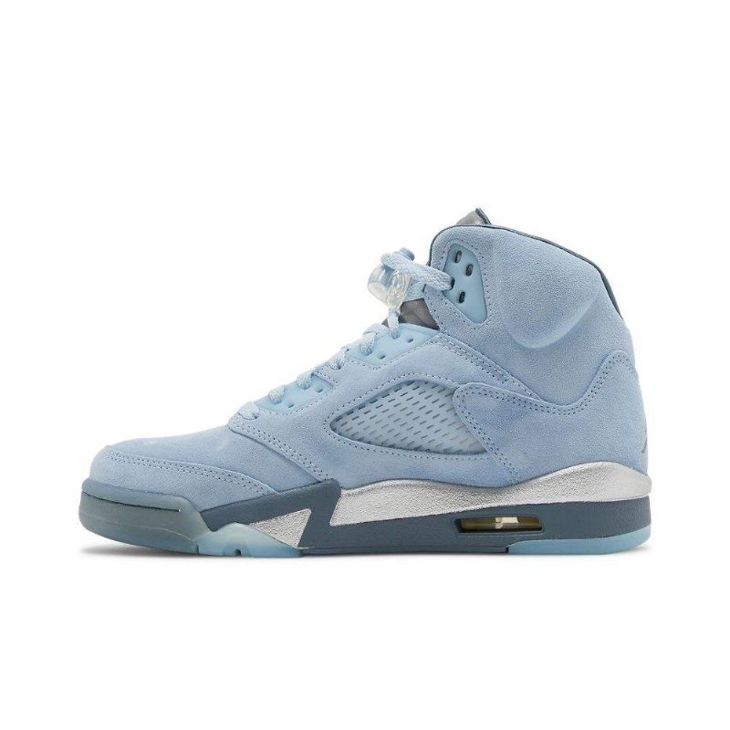 Air Jordan 5 Retro Blå Sølv Hvit Damesko
