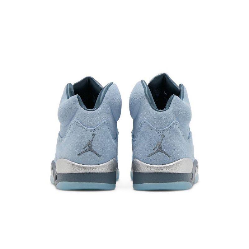 Air Jordan 5 Retro Blå Sølv Hvit Damesko