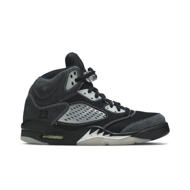 Air Jordan 5 Retro Grå Svarte Herresko