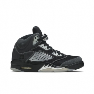 Air Jordan 5 Retro Grå Svarte Herresko