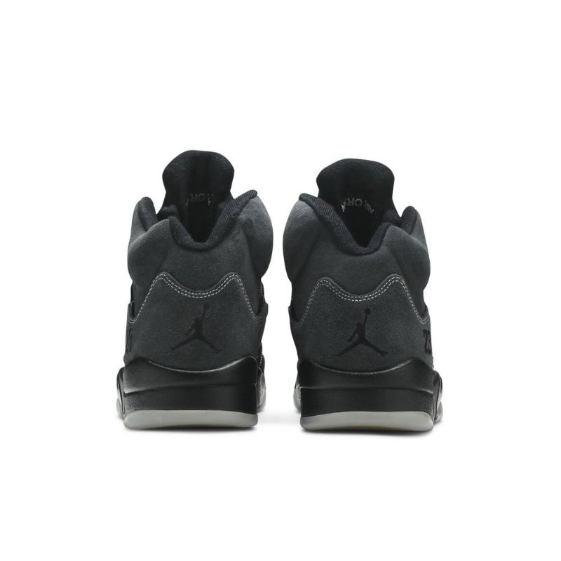 Air Jordan 5 Retro Grå Svarte Herresko