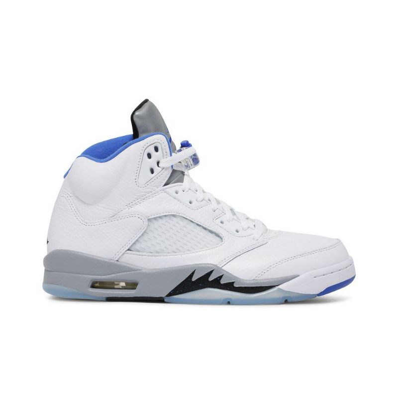 Air Jordan 5 Retro Hvit Grå Blå Herresko