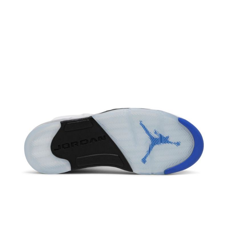 Air Jordan 5 Retro Hvit Grå Blå Herresko