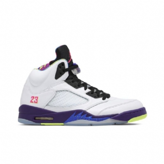 Air Jordan 5 Retro Hvit Lilla Svart Herresko