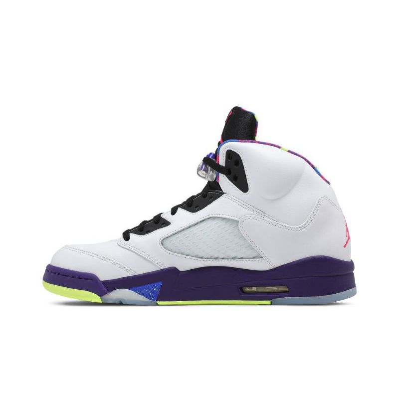 Air Jordan 5 Retro Hvit Lilla Svart Herresko