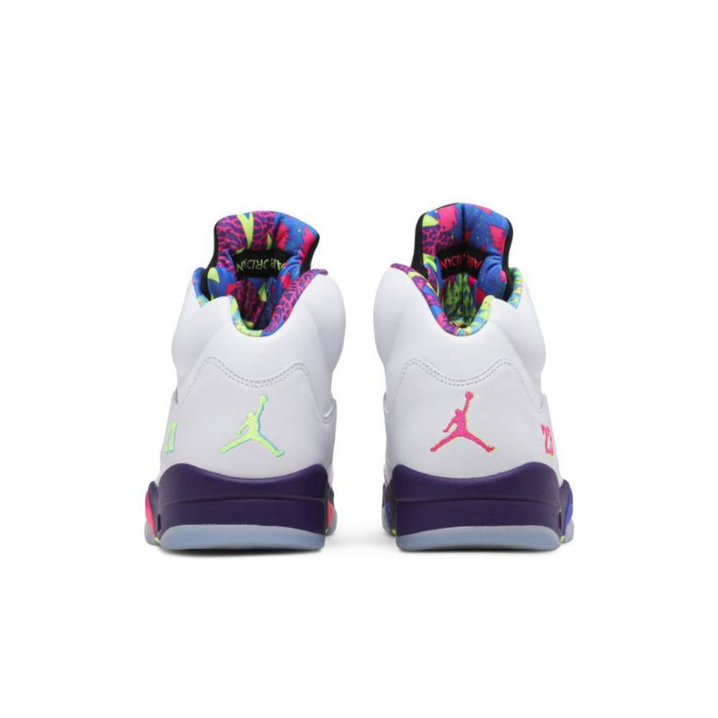 Air Jordan 5 Retro Hvit Lilla Svart Herresko