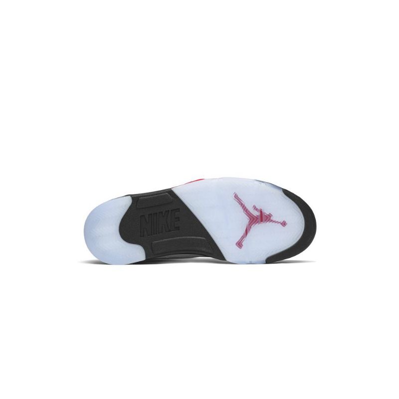 Air Jordan 5 Retro Hvit Rød Svart Sølv Herresko