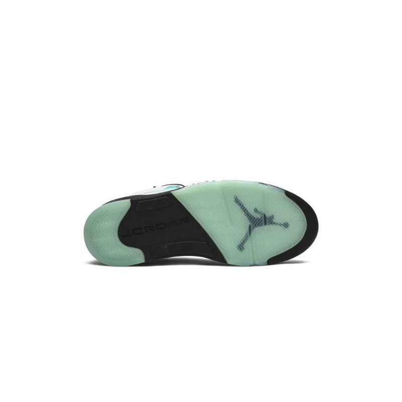 Air Jordan 5 Retro Hvit Svart Grønn Herresko