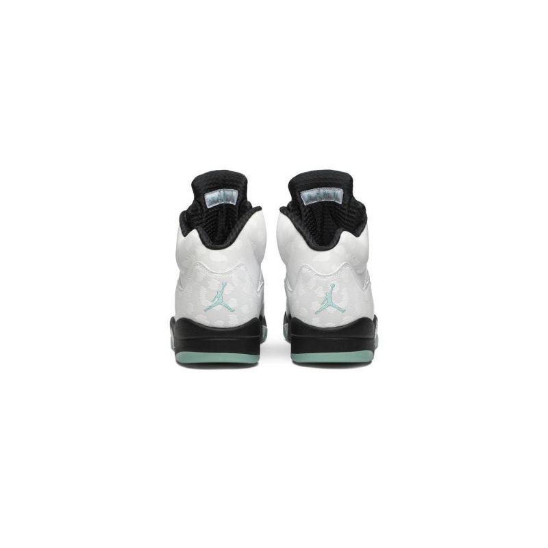 Air Jordan 5 Retro Hvit Svart Grønn Herresko