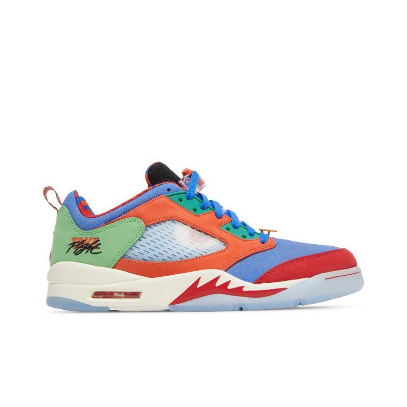Air Jordan 5 Retro Lav Blå Oransje Rød Grønn Herresko