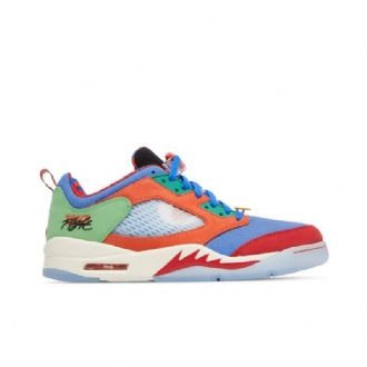 Air Jordan 5 Retro Lav Blå Oransje Rød Grønn Herresko
