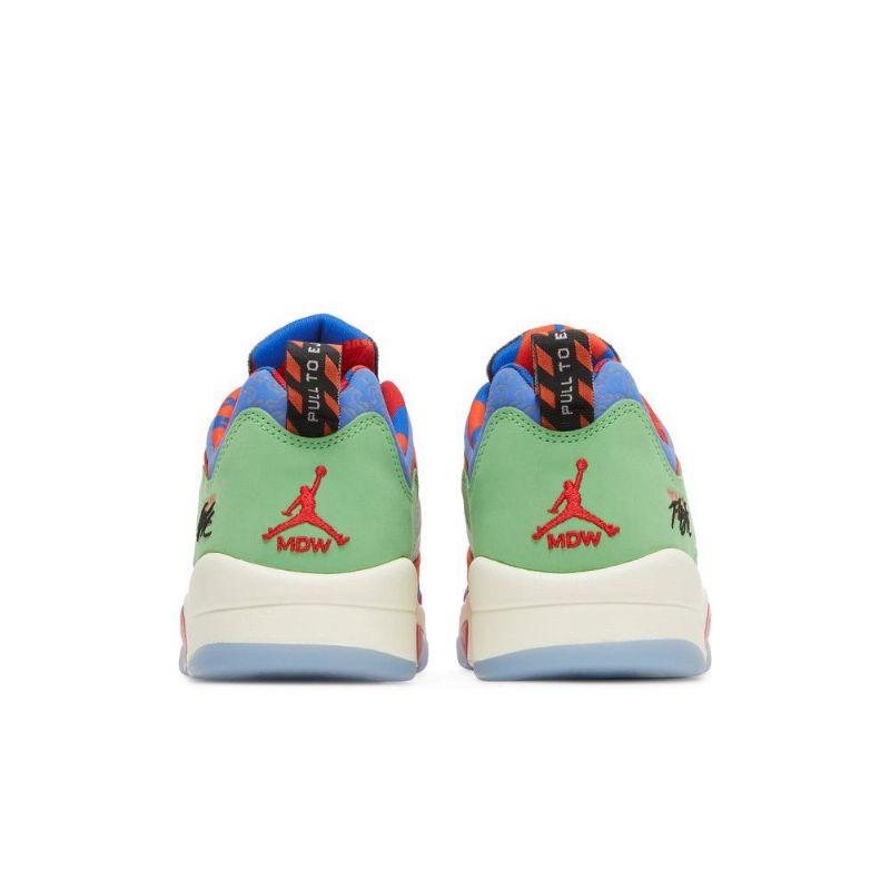 Air Jordan 5 Retro Lav Blå Oransje Rød Grønn Herresko