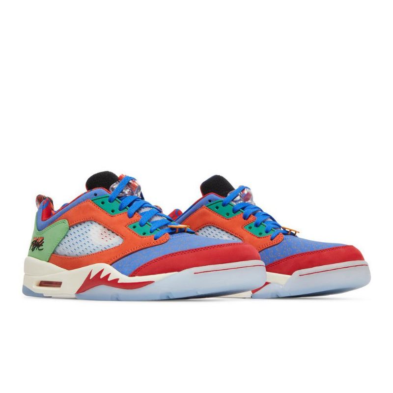Air Jordan 5 Retro Lav Blå Oransje Rød Grønn Herresko