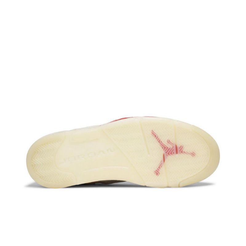 Air Jordan 5 Retro Lav Hvit Rød Svart Herresko