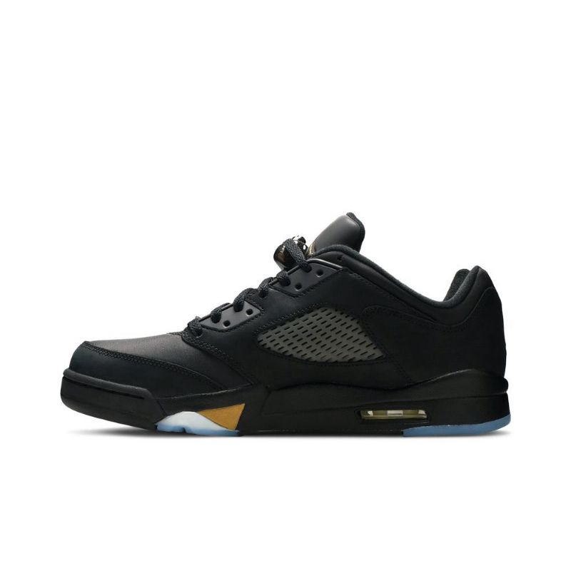 Air Jordan 5 Retro Low Wings Svart Gull Herresko