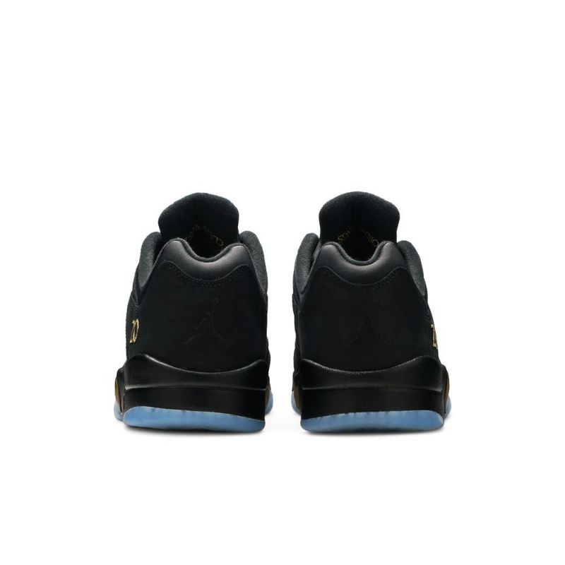 Air Jordan 5 Retro Low Wings Svart Gull Herresko