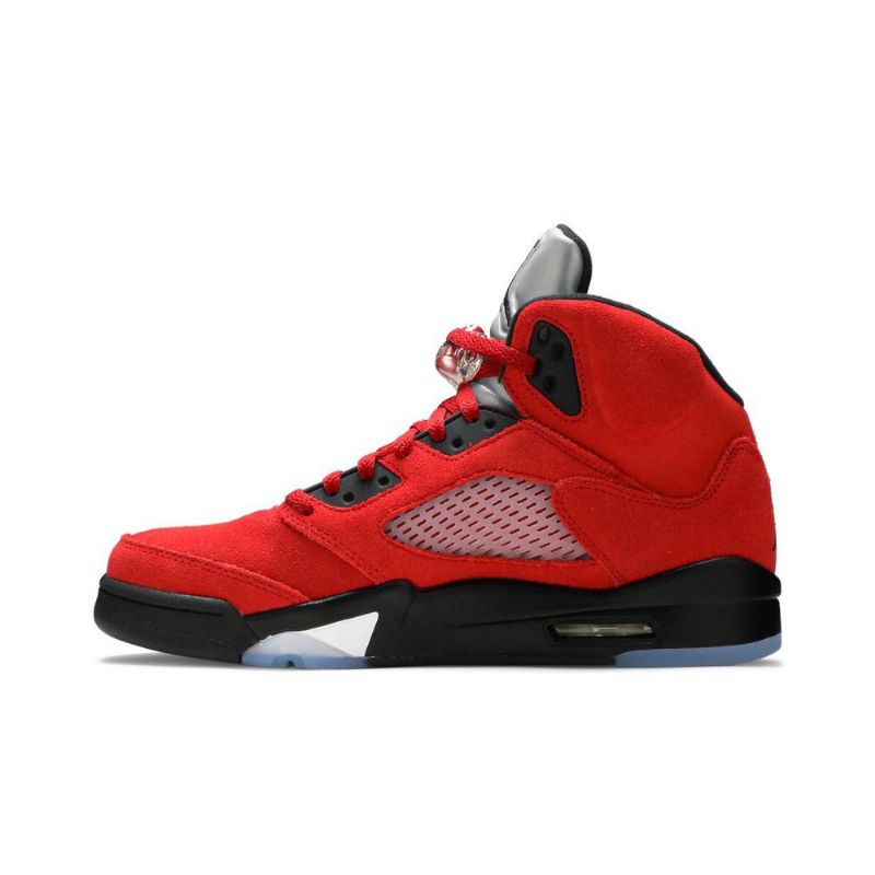 Air Jordan 5 Retro Rød Svart Sølv Herresko