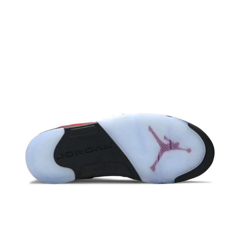 Air Jordan 5 Retro Rød Svart Sølv Herresko