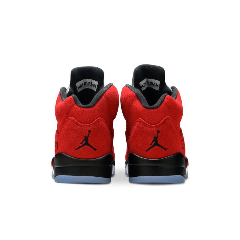 Air Jordan 5 Retro Rød Svart Sølv Herresko