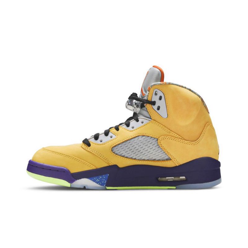 Air Jordan 5 Retro Se Gul Rød Grå Lilla Herresko