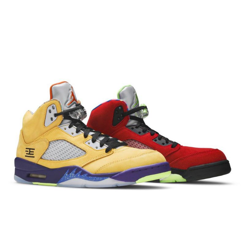 Air Jordan 5 Retro Se Gul Rød Grå Lilla Herresko