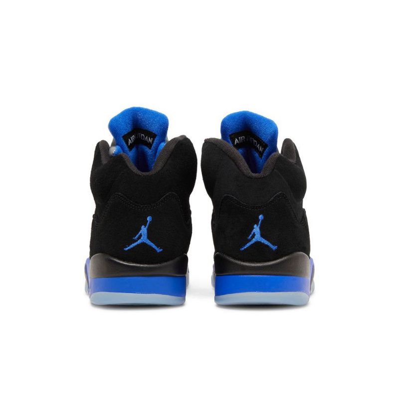 Air Jordan 5 Retro Svart Blå Sølv Herresko