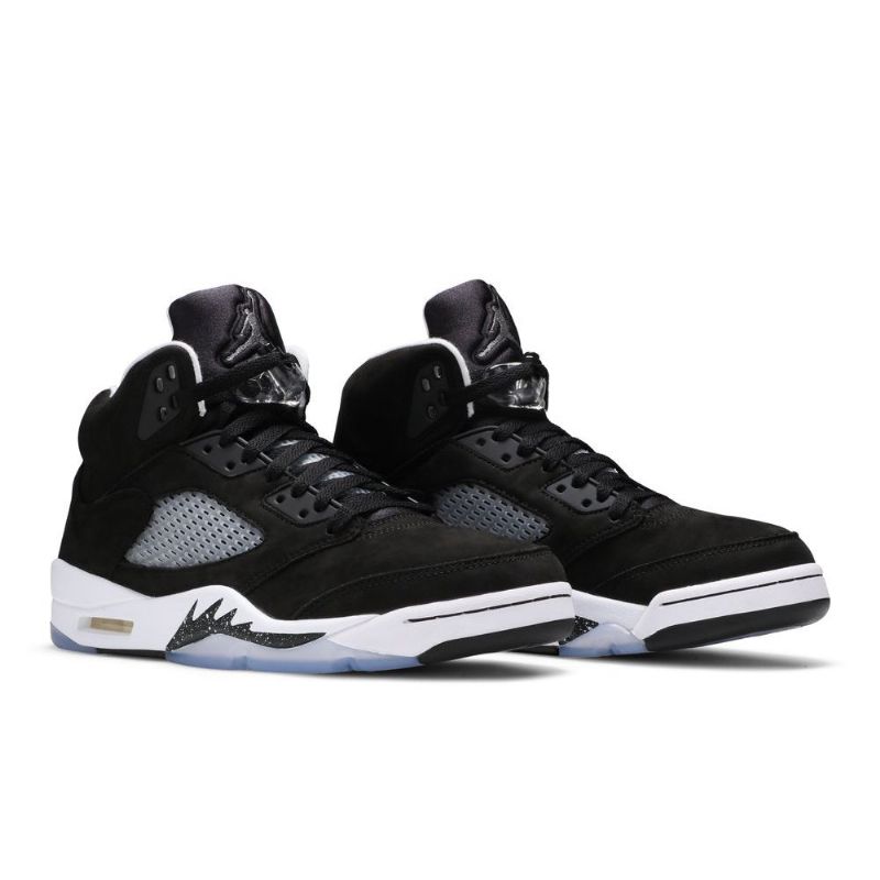 Air Jordan 5 Retro Svart Grå Hvit Herresko