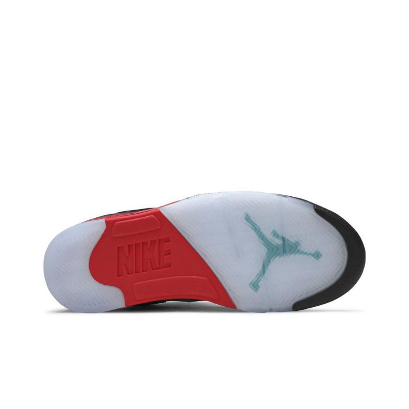 Air Jordan 5 Retro Svart Rød Lilla Sølv Grønn Herresko