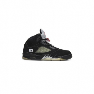Air Jordan 5 Retro Svart Sølv Grønn Rød Herresko