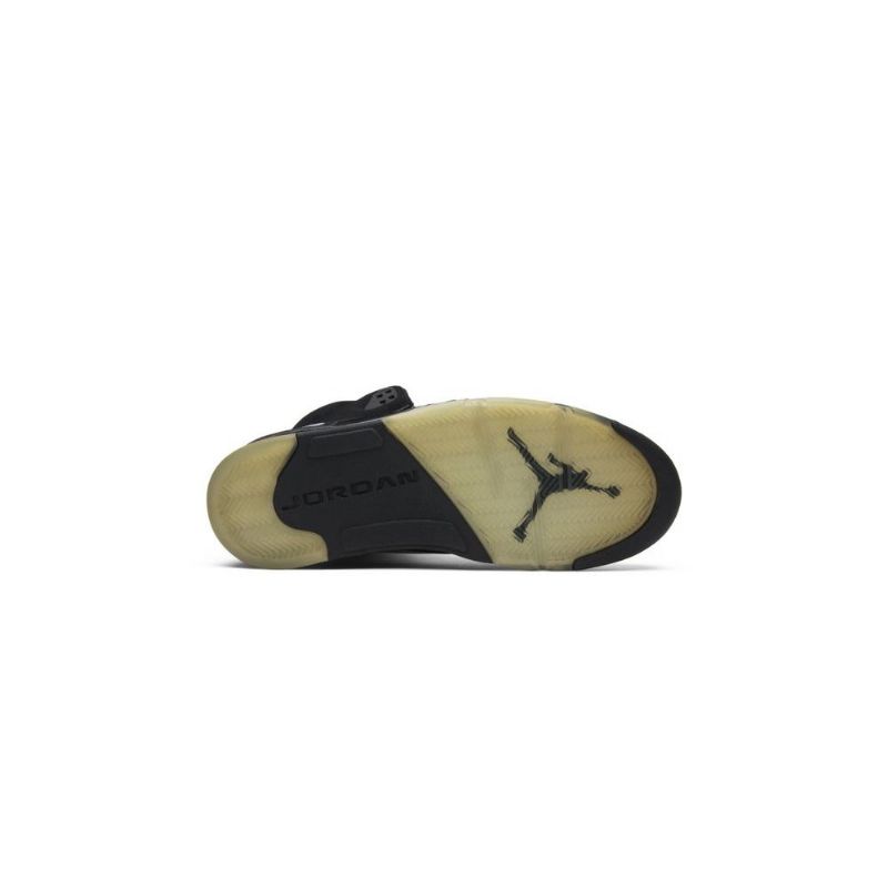 Air Jordan 5 Retro Svart Sølv Grønn Rød Herresko
