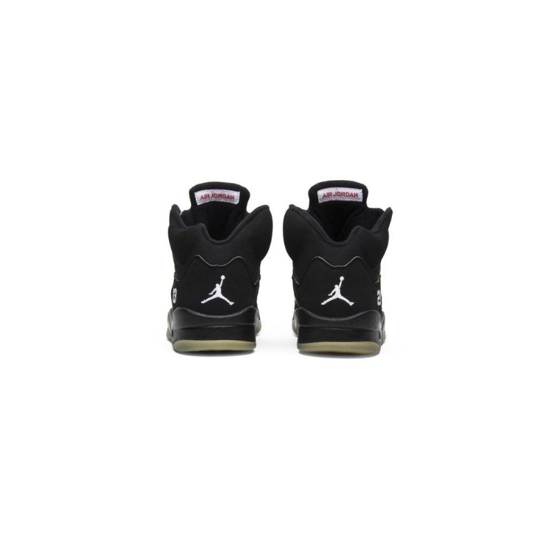 Air Jordan 5 Retro Svart Sølv Grønn Rød Herresko