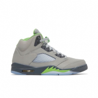 Air Jordan 5 Sølv Grønn Grå Herresko