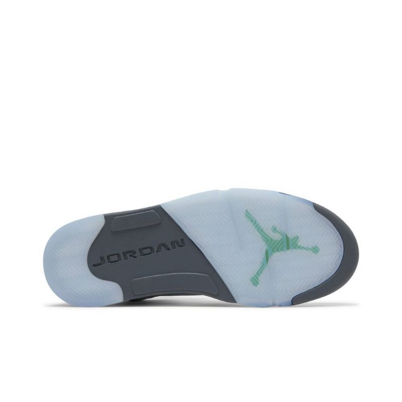 Air Jordan 5 Sølv Grønn Grå Herresko