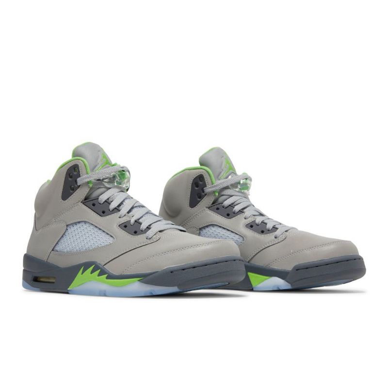 Air Jordan 5 Sølv Grønn Grå Herresko