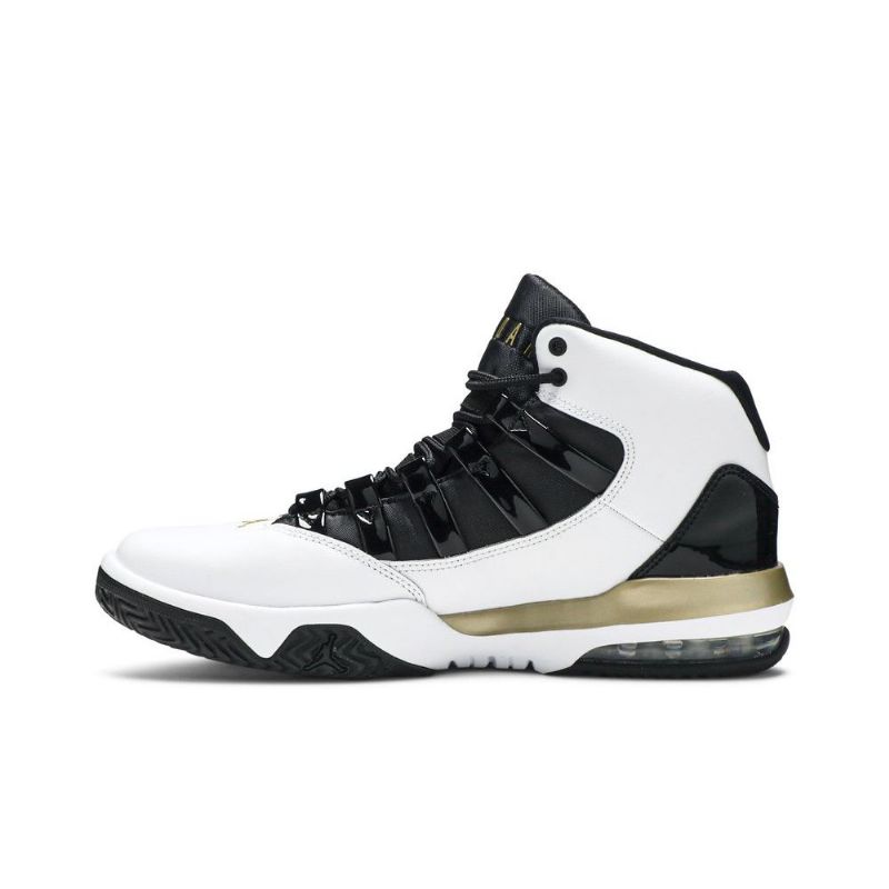 Air Jordan Max Aura Hvit Svart Gull Herresko