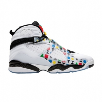 Air Jordan 8 Retro Hvit Svart Flerfarget Herresko