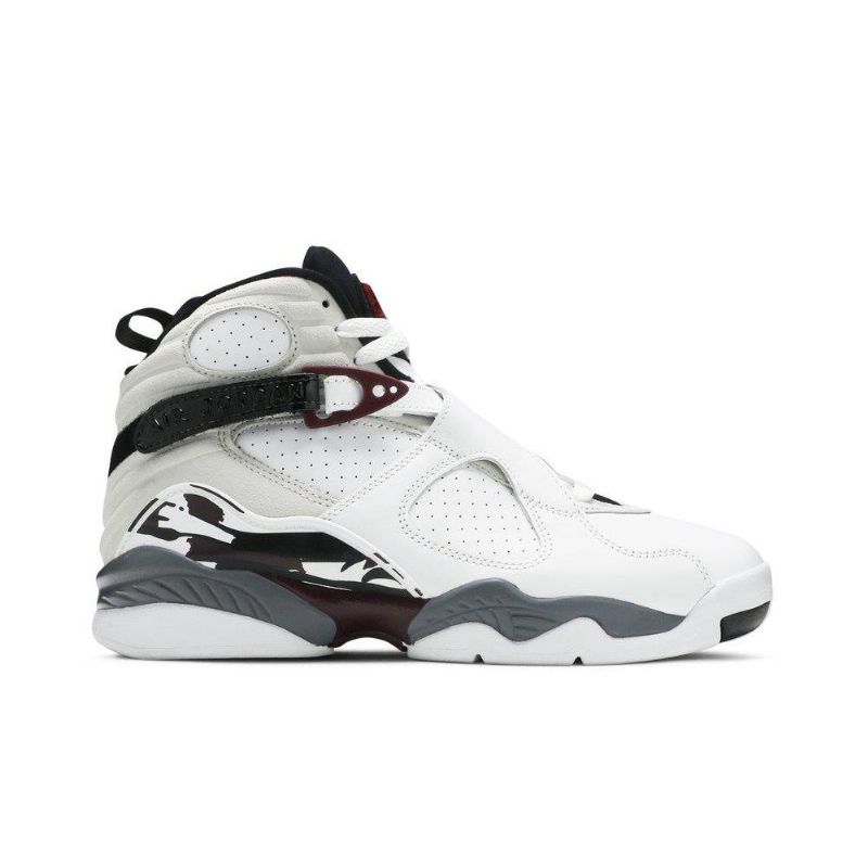 Air Jordan 8 Retro Hvit Svart Grå Bordeaux Damesko