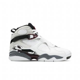 Air Jordan 8 Retro Hvit Svart Grå Bordeaux Damesko