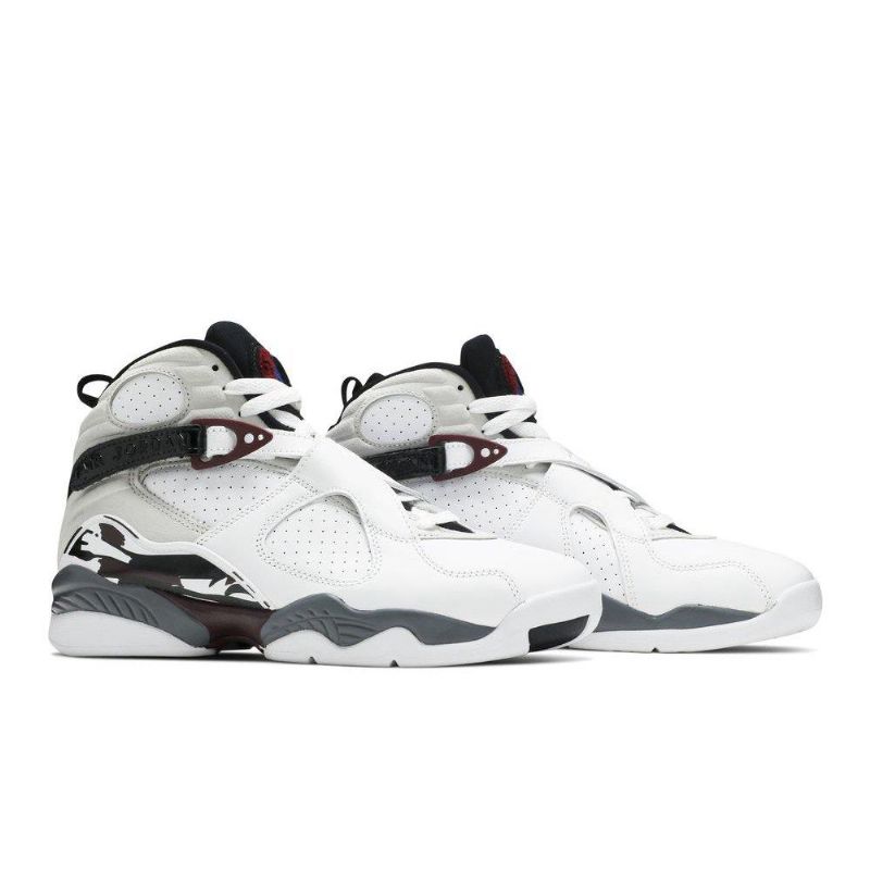 Air Jordan 8 Retro Hvit Svart Grå Bordeaux Damesko