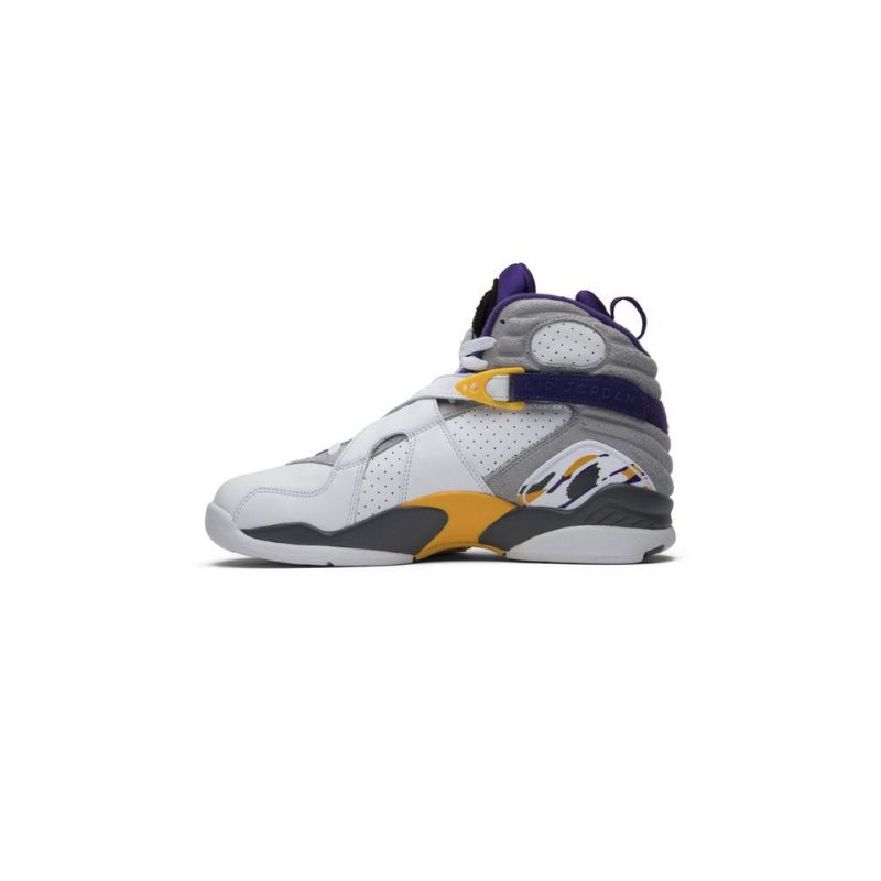 Air Jordan 8 Retro Pe Hvit Grå Lilla Gul Herresko