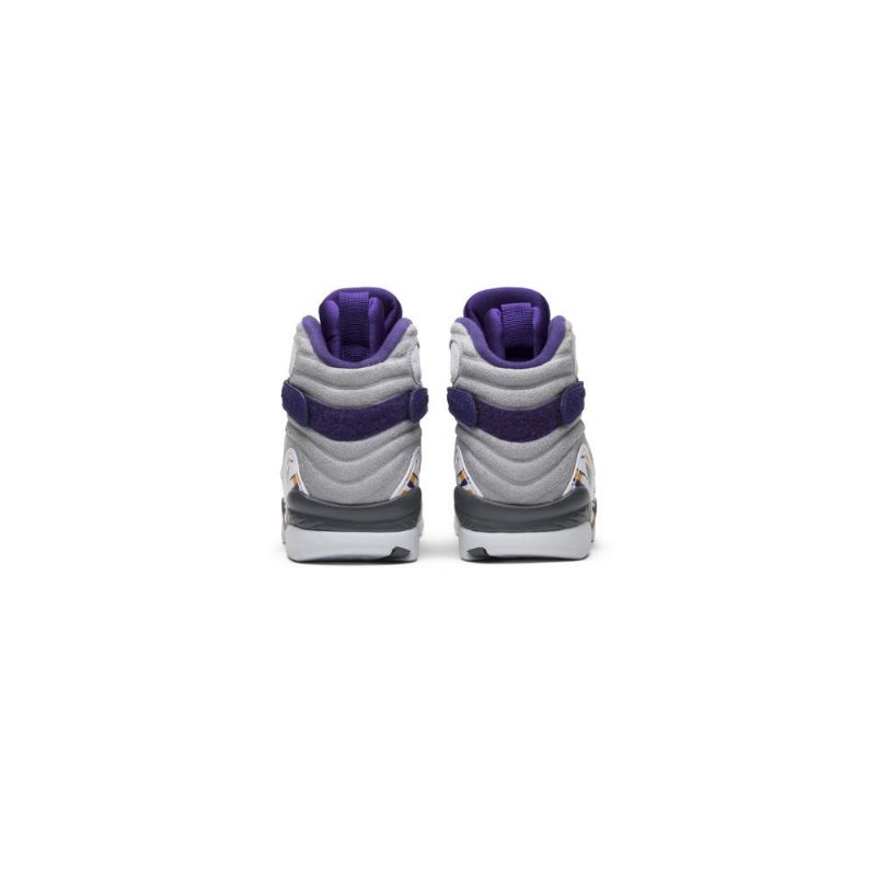 Air Jordan 8 Retro Pe Hvit Grå Lilla Gul Herresko