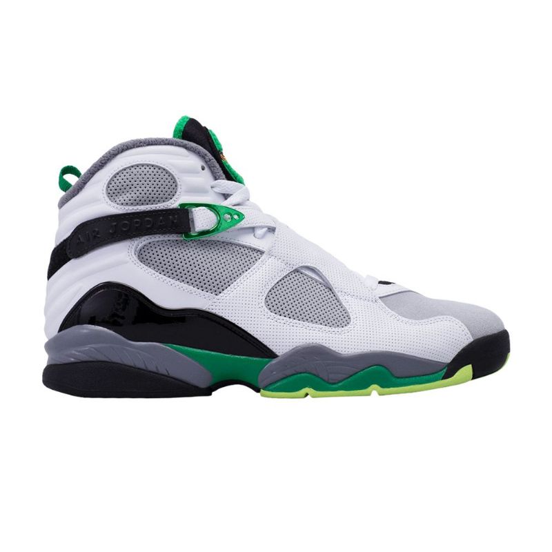 Air Jordan 8 Retro Pe Hvit Grå Svart Grønn Herresko